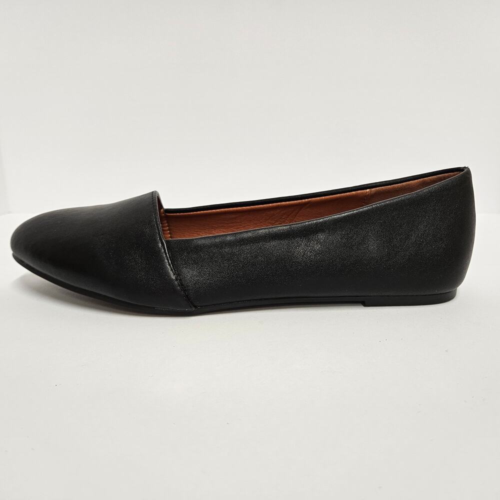 Black Faux Leather No‎ Call Sharon Flats Padded Footbed Size 10M